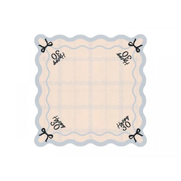 Servietter - Happy 30 - Svart/Hvit - 12-pakning