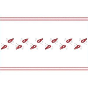 Duk - Plast - Kreps - Hvit/Rød - 120 x 180 cm Duk - Plast - Kreps - Hvit/Rød - 120 x 180 cm