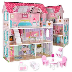 Tredukkeskap 70 cm rosa med LED-belysning - Selvmontering
