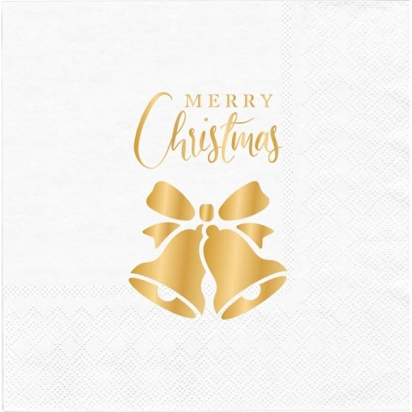 Servietter - Hvite - God Jul - 33x33 cm - 10-pakning Servietter - Hvite - God Jul - 33x33 cm - 10-pakning