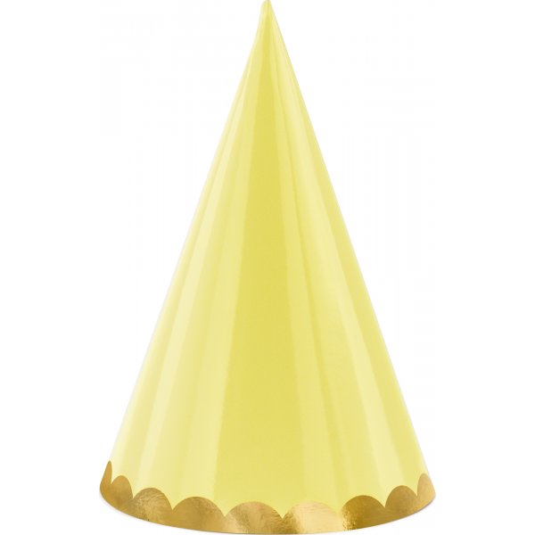 Festhatter - Pastellmiks med gullkant - 6-pakning