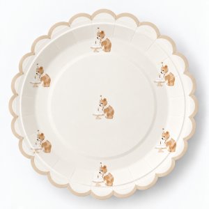 Papptallerkener - Bursdagsbjørn - 22 cm - Lavendelblå - 8-pakning Papptallerkener - Bursdagsbjørn - 22 cm - Lavendelblå - 8-pakning
