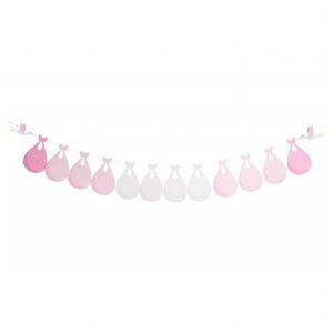 Girlander - Babyshower - Hvit/Lys rosa - Storker
