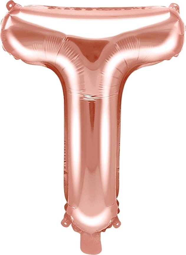 Bokstavballonger – Roségull – 35 cm – Bokstav: T – Bokstavballonger, Ballonger