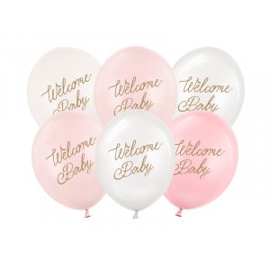 Ballonger Velkommen Baby - Rosa mix - 30 cm Ballonger Velkommen Baby - Rosa mix - 30 cm