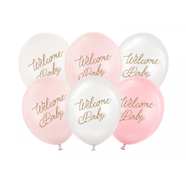 Ballonger Velkommen Baby - Rosa mix - 30 cm Ballonger Velkommen Baby - Rosa mix - 30 cm