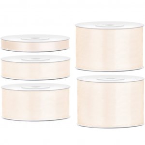 Satengbånd - Lys kremhvit - 25 m Satengbånd - Lys kremhvit - 25 m