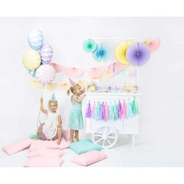 Festhatter - Pastellmiks med gullkant - 6-pakning