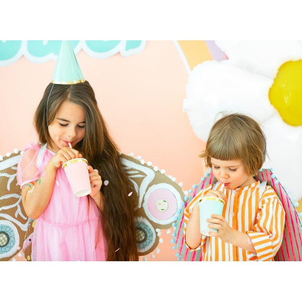 Papirkopper - Rosa - Gullkant - 6-pakning