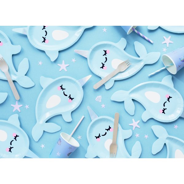 Papptallerkener - Narhvalfest - 6-pakning