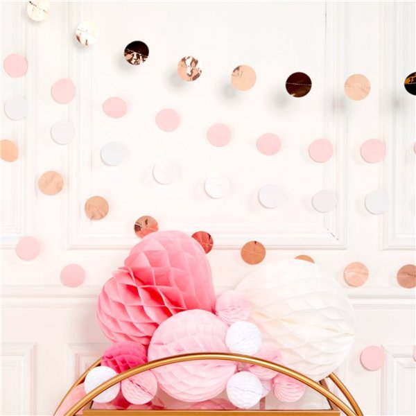 Girlander - Sirkler - Hvit/Rosa/Roségull - 6-pakning Girlander - Sirkler - Hvit/Rosa/Roségull - 6-pakning