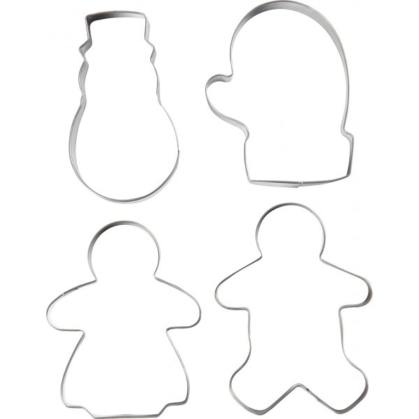 Kakeutstikkere - vinter - H: 8 cm - 4 stk Kakeutstikkere - vinter - H: 8 cm - 4 stk