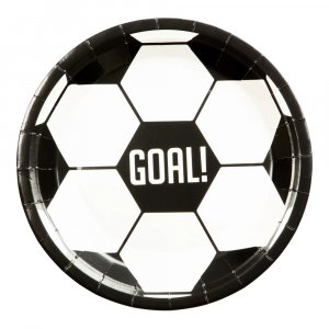 Papirtallerkener - Fotball - 8-pakning - 23 cm Papirtallerkener - Fotball - 8-pakning - 23 cm
