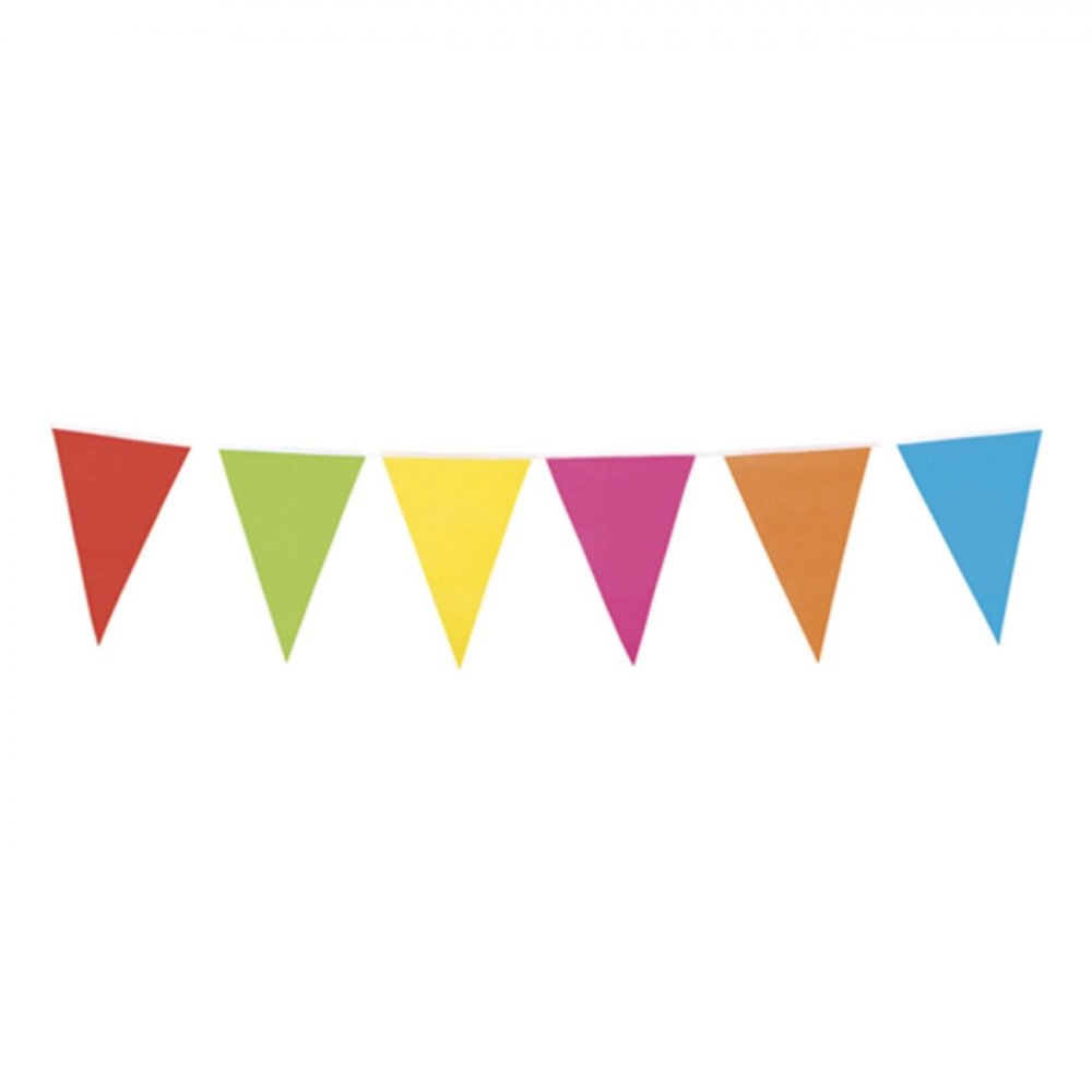 Vimpelgirlander flerfarget 10m – Vimpler, Hengende dekorasjoner