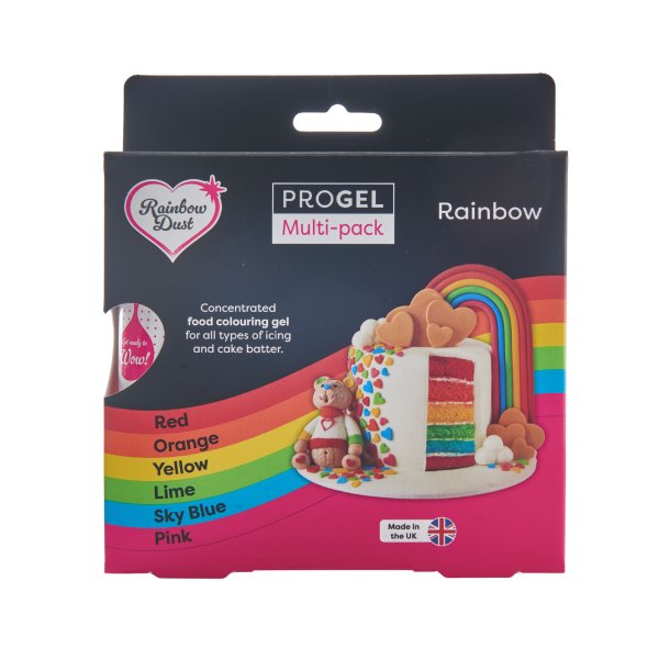 Malingpasta - 6 farger - 6 x 25 g - Progel - Rainbow Dust Malingpasta - 6 farger - 6 x 25 g - Progel - Rainbow Dust