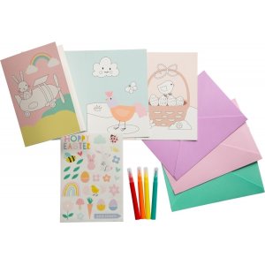 Påskekort - Konvolutter, klistremerker og penner - 3-pakning Påskekort - Konvolutter, klistremerker og penner - 3-pakning