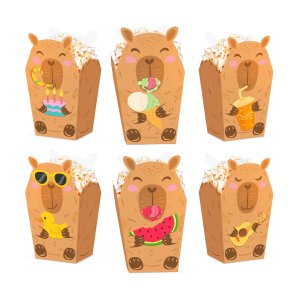 Popcornkopper - Capybara - 6-pakning Popcornkopper - Capybara - 6-pakning