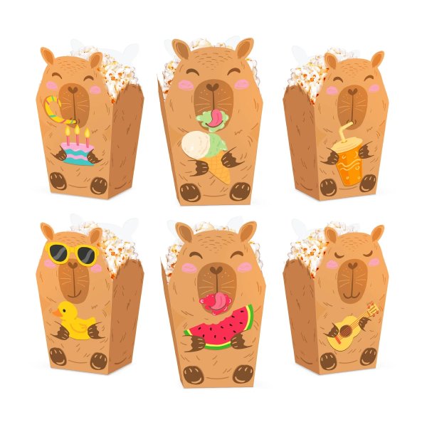 Popcornkopper - Capybara - 6-pakning Popcornkopper - Capybara - 6-pakning