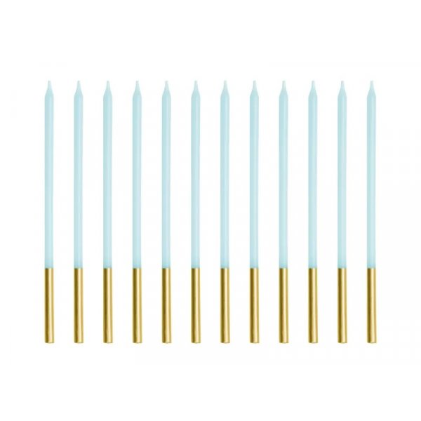 Lange kakelys - Lysebl�/Gull - 12 stk