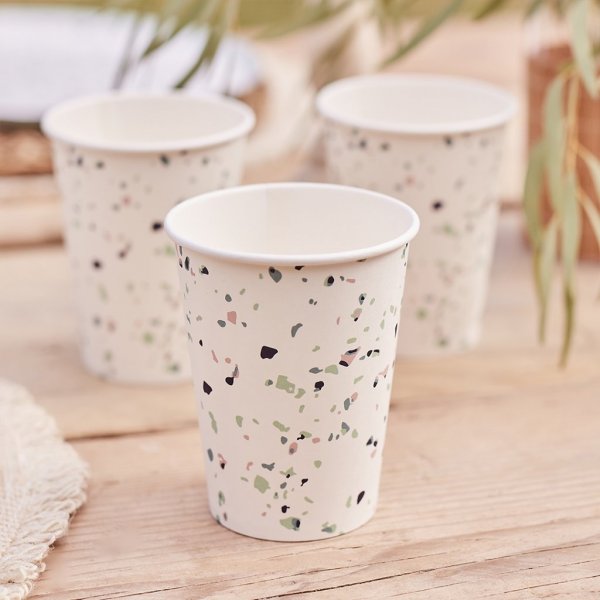 Pappkopper - Terrazzo - 8-pakning Pappkopper - Terrazzo - 8-pakning
