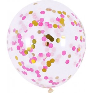 Konfettiballonger - Rosa/Gull - 4-pakning Konfettiballonger - Rosa/Gull - 4-pakning