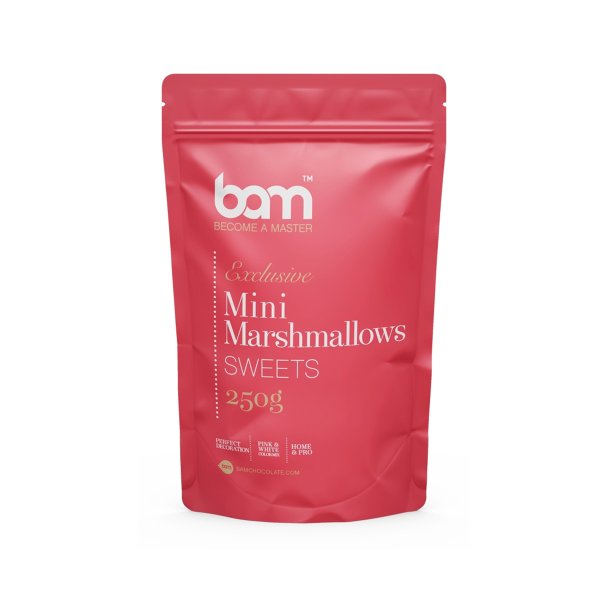 Mini marshmallows - Hvit/Rosa - BAM - 250g Mini marshmallows - Hvit/Rosa - BAM - 250g