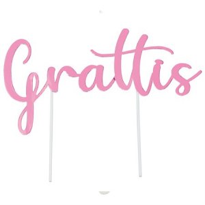 Kaketopper - Gratulerer - Rosa