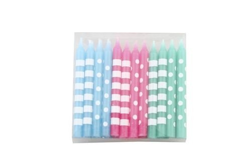 Kakelys - Pastell - Rosa/Grønn/Blå - 24-pakning Kakelys - Pastell - Rosa/Grønn/Blå - 24-pakning