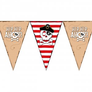 Vimpelgirlander Pirat Hip Hip Ahoy 10 meter Vimpelgirlander Pirat Hip Hip Ahoy 10 meter