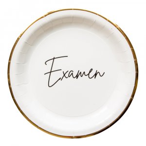 Papirtallerken - "Konfirmasjon" - Hvit/Gull