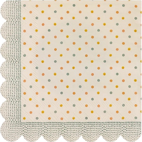 Sm servietter - Multi Dots - Bl - 20-pakning