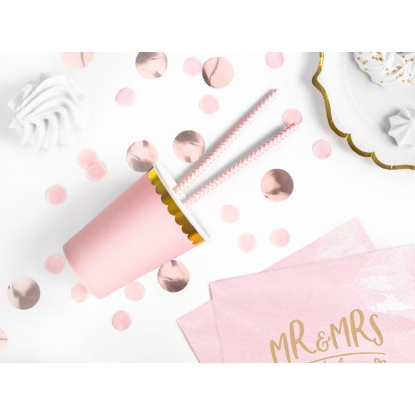 Papirkopper - Rosa - Gullkant - 6-pakning