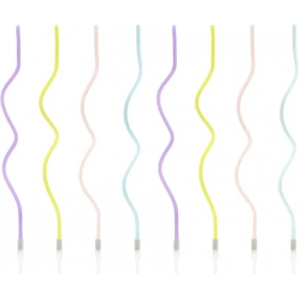 Kakelys - Swirl - Pastellmiks - 8-pakning Kakelys - Swirl - Pastellmiks - 8-pakning
