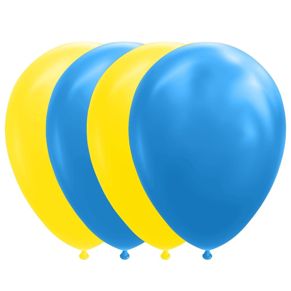 Ballonger – Blå/Gul – 30 cm – 10-pakning – Pastell, Ensfargede ballonger, Ballonger