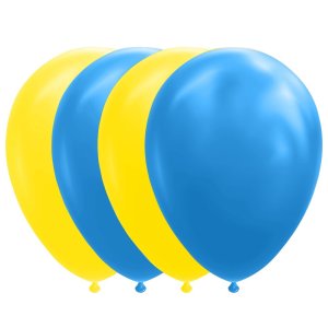 Ballonger - Blå/Gul - 30 cm - 10-pakning Ballonger - Blå/Gul - 30 cm - 10-pakning