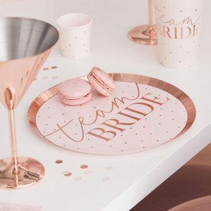 Papptallerkener - Blush Hen - 8-pakning