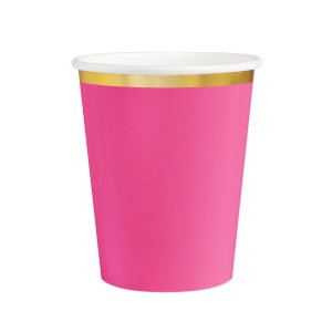 Papirkopper - Knallrosa/Gull - 6-pakning