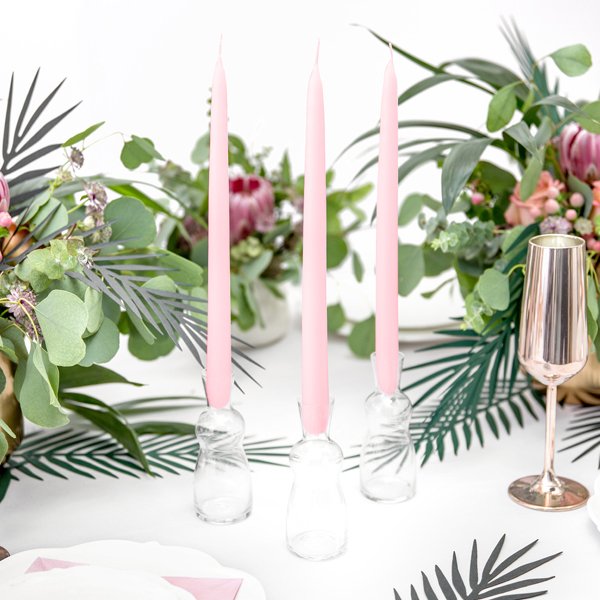 Stearinlys - 10-pakning - Matt lys rosa Stearinlys - 10-pakning - Matt lys rosa