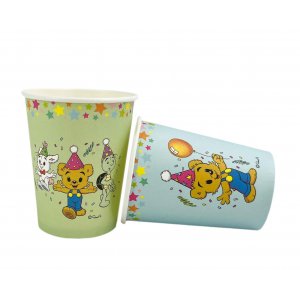 Papirkopper 250ml - 8 stk - Grønn/Blå - Bamse Party Papirkopper 250ml - 8 stk - Grønn/Blå - Bamse Party