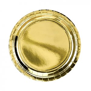 Papirtallerkener - Metallisk - Gull - 6-pakning