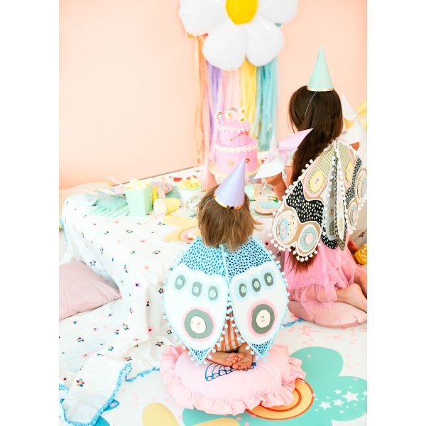 Festhatter - Pastellmiks med gullkant - 6-pakning