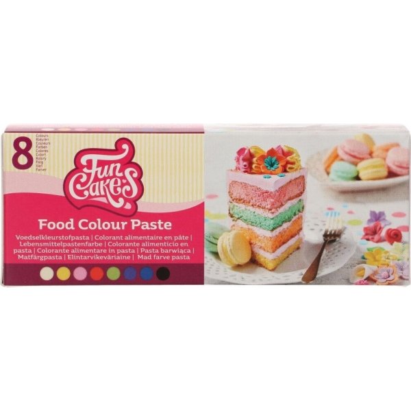 Spiselig pastafarge - Multipakning - Funcakes - 8 stk Spiselig pastafarge - Multipakning - Funcakes - 8 stk