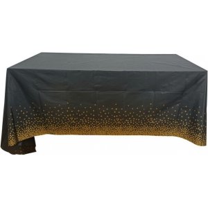 Duk - Svart med gullstjerner - PE-stoff - 2,7 x 1,4 m