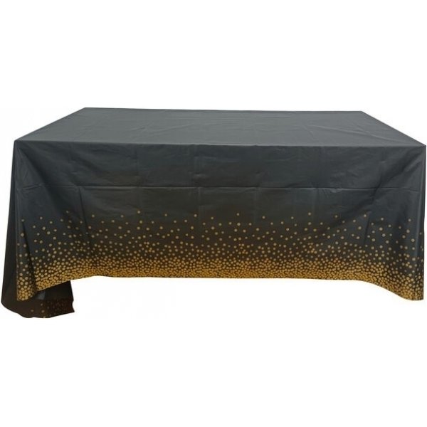 Duk - Svart med gullstjerner - PE-stoff - 2,7 x 1,4 m