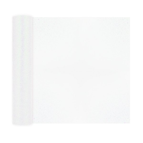 Tyll - Hvit - Glitter - Rull (30 cm bred, 9 m lang) Tyll - Hvit - Glitter - Rull (30 cm bred, 9 m lang)