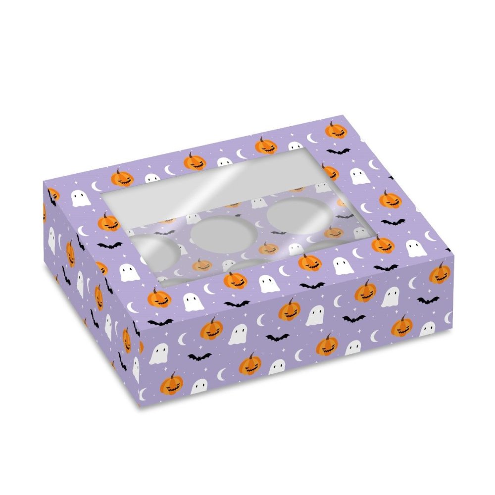 Fright Night cupcake-eske for 6 cupcakes – 2-pakning – Halloween-baking, Halloween