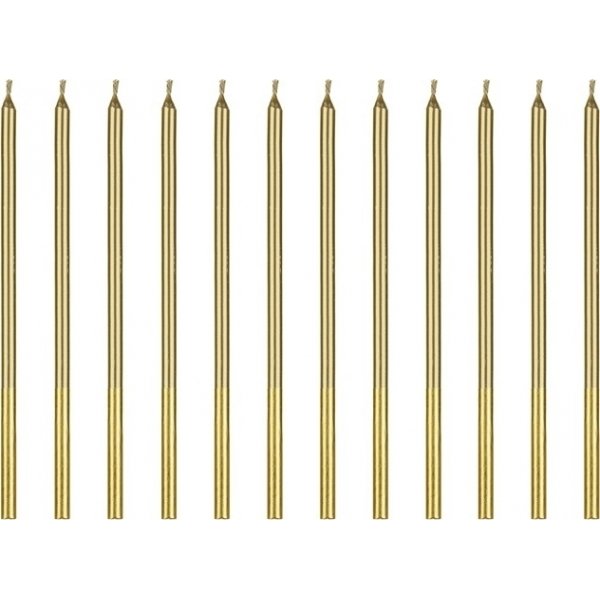 Lange kakelys - Gull - 12 stk