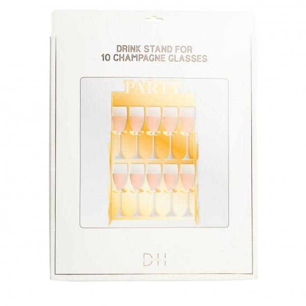 Drikkestativ for 10 glass - Gullfolie