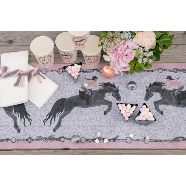 Bordløper - Hestefest - Rosa/Svart Bordløper - Hestefest - Rosa/Svart
