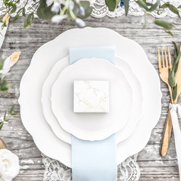 Gaveesker - Grener - Hvit/Gull - 10-pakning